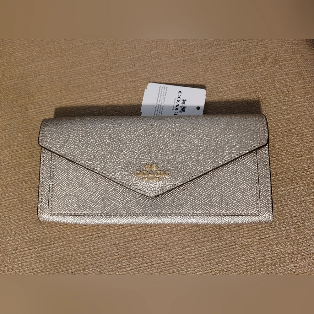 Coach Metallic Platinum Clutch Wallet - Picture 2 of 4